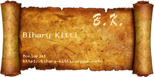 Bihary Kitti névjegykártya