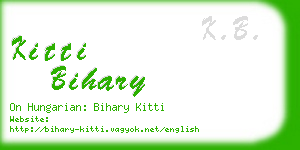 kitti bihary business card